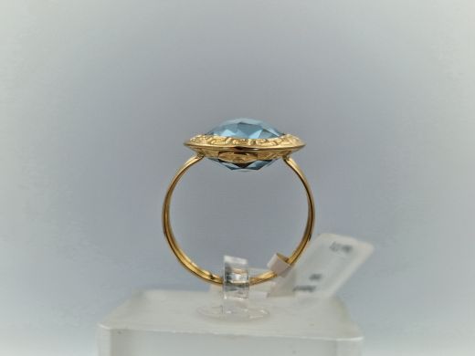 Zelta gredzens ar topāzu, 3.21 g, izm. 17