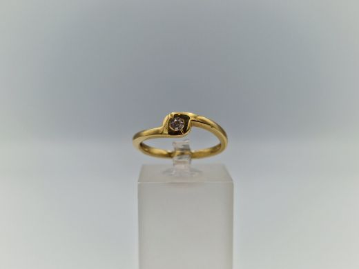 Zelta gredzens ar cirkoniju, 1.94 g, izm. 16.7