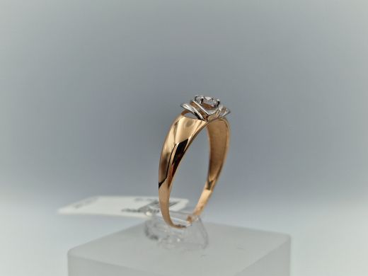 Zelta gredzens ar cirkoniju, 1.71 g, izm. 18