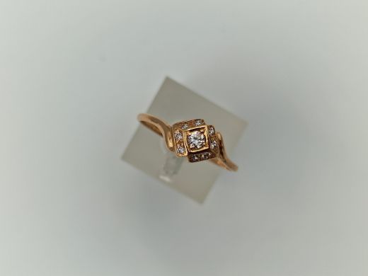 Zelta gredzens ar cirkoniju, 1.79 g, izm. 18.5