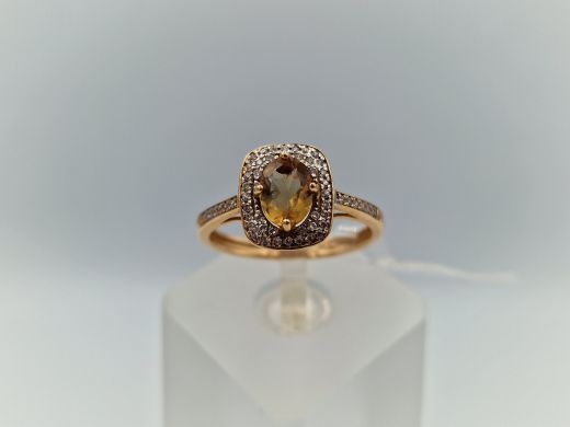 Zelta gredzens ar cirkoniju, 2.38 g, izm. 17.5