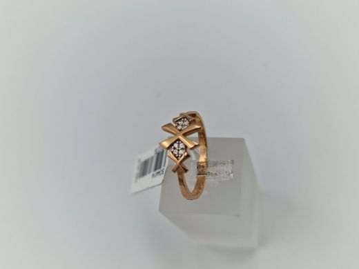 Zelta gredzens ar cirkoniju, 1.99 g, izm. 17.5