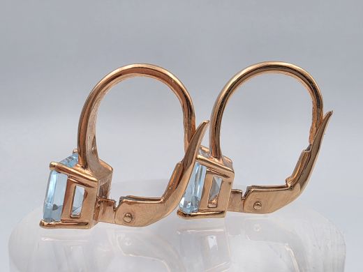 Золотые серьги с топазом, 2.94 г