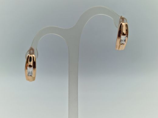 Золотые серьги с цирконом, 2.34 г