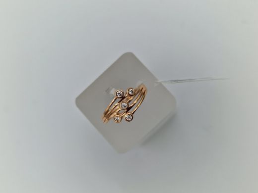 Zelta gredzens ar cirkoniju, 2.66 g, izm. 18.5