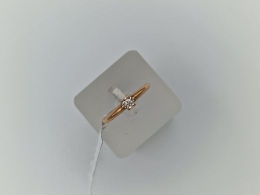 Zelta gredzens ar briljantu, 1.47 g, izm. 17