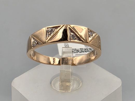 Gold ring with zircon, 2.37 g, size 18