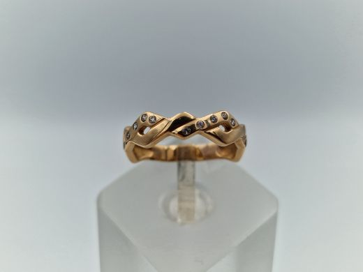 Золотое кольцо с цирконом, 2.8 г, разм. 16.5