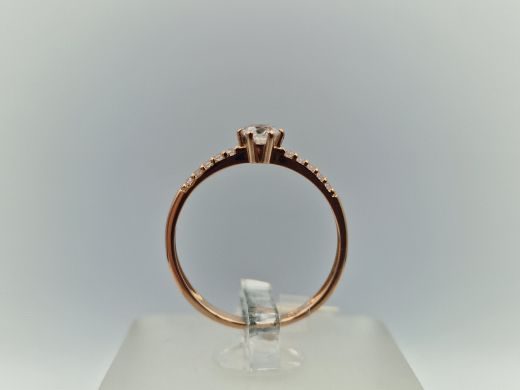 Zelta gredzens ar cirkoniju, 1.21 g, izm. 17