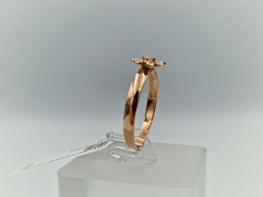 Zelta gredzens ar cirkoniju, 1.67 g, izm. 18.5