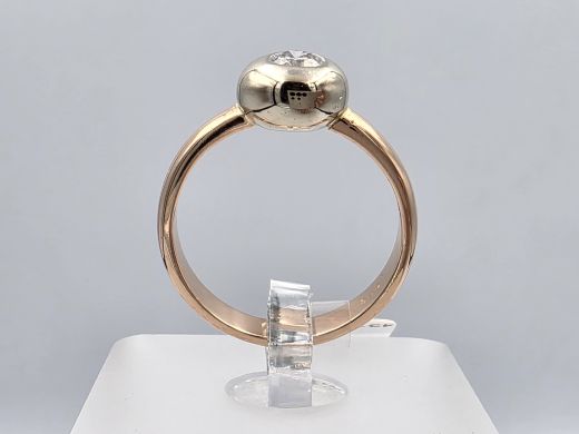 Gold ring with zircon, 4.53 g, size 17.5