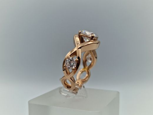 Zelta gredzens ar cirkoniju, 9.12 g, izm. 18