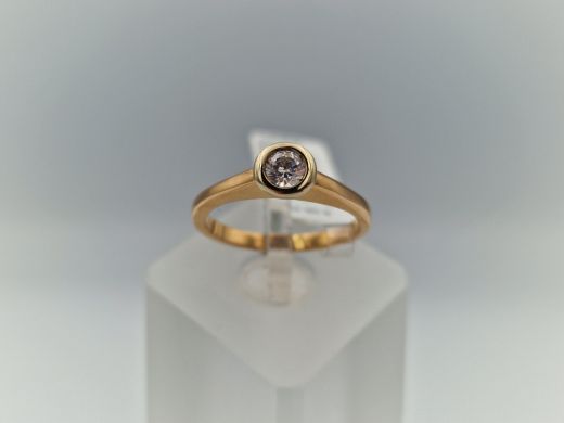 Zelta gredzens ar cirkoniju, 2.65 g, izm. 17