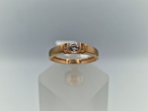 Zelta gredzens ar cirkoniju, 1.51 g, izm. 18