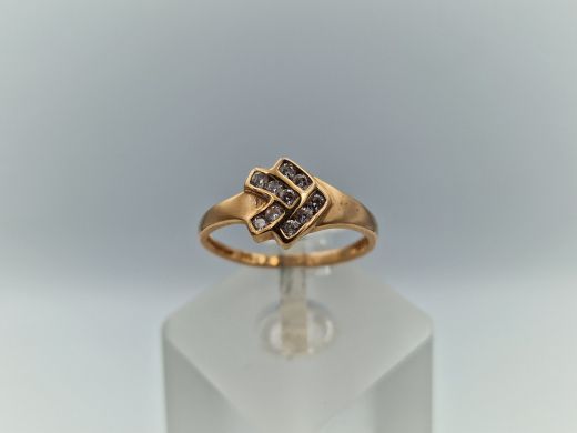 Золотое кольцо с цирконом, 2 г, разм. 17.5