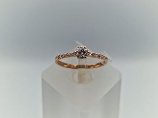 Zelta gredzens ar cirkoniju, 1.21 g, izm. 17