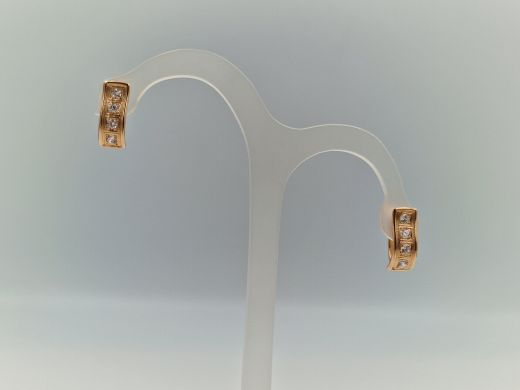 Золотые серьги с цирконом, 2.9 г
