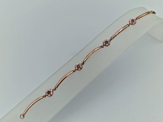 Gold bracelet with zircon, 5.54 g, size 18