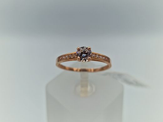 Zelta gredzens ar cirkoniju, 1.48 g, izm. 19