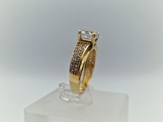 Zelta gredzens ar cirkoniju, 2.57 g, izm. 16.5