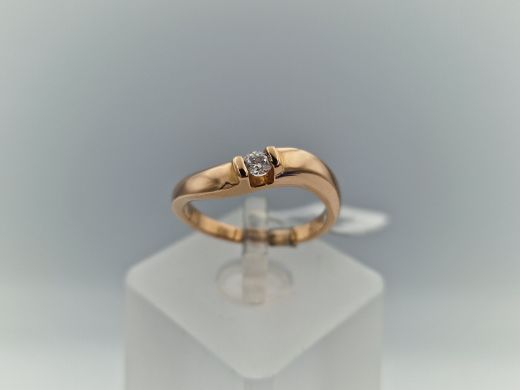 Zelta gredzens ar cirkoniju, 2.62 g, izm. 16.5