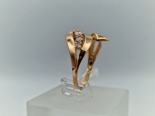 Zelta gredzens ar cirkoniju, 2.85 g, izm. 17.5