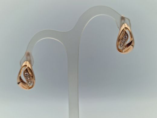 Золотые серьги с цирконом, 3.6 г