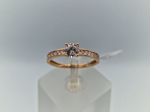 Zelta gredzens ar cirkoniju, 1.66 g, izm. 18