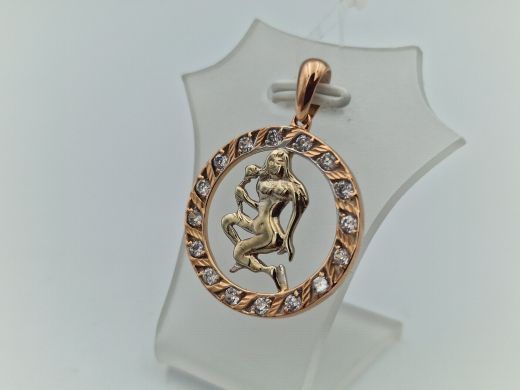 Zelta kulons ar cirkoniju, 3.47 g