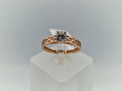 Zelta gredzens ar cirkoniju, 1.45 g, izm. 15.8