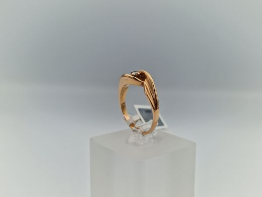 Zelta gredzens ar briljantu, 4.12 g, izm. 18.5