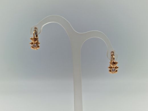 Золотые серьги с цирконом, 1.22 г