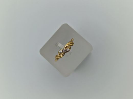 Zelta gredzens ar cirkoniju, 1.46 g, izm. 18