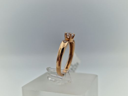 Zelta gredzens ar cirkoniju, 1.78 g, izm. 16