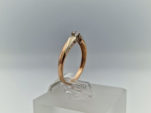 Zelta gredzens ar cirkoniju, 1.31 g, izm. 17.5