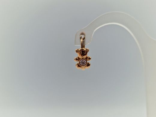 Золотые серьги с цирконом, 1.22 г