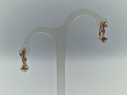 Zelta auskari ar cirkoniju, 1.26 g