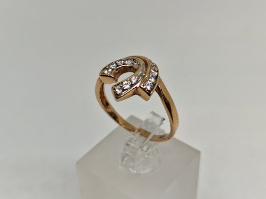 Zelta gredzens ar cirkoniju, 2.19 g, izm. 16.8