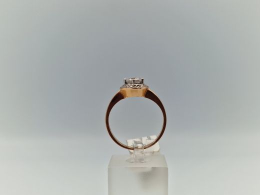 Zelta gredzens ar cirkoniju, 2.8 g, izm. 19