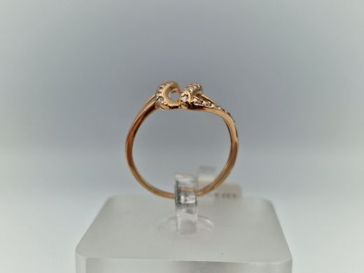 Золотое кольцо с цирконом, 1.7 г, разм. 16