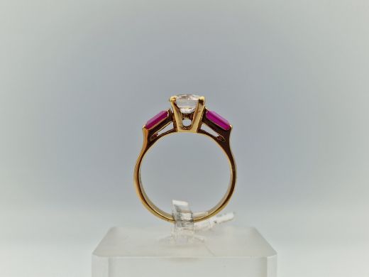 Zelta gredzens ar cirkoniju, 4.25 g, izm. 17