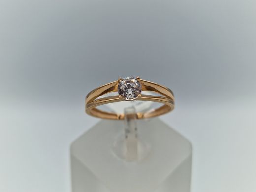 Zelta gredzens ar cirkoniju, 1.79 g, izm. 18.5