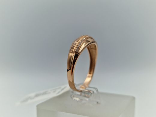 Zelta gredzens ar cirkoniju, 1.84 g, izm. 18
