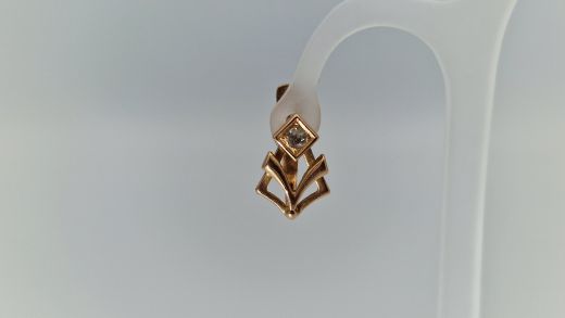 Zelta auskari ar cirkoniju, 2.87 g