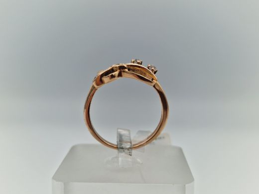 Zelta gredzens ar cirkoniju, 2.38 g, izm. 17.5
