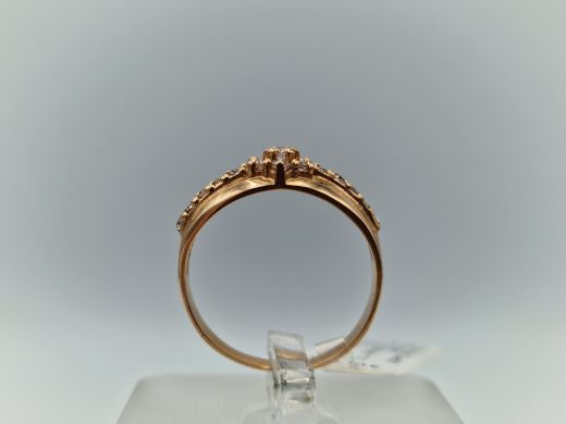 Zelta gredzens ar cirkoniju, 2.58 g, izm. 17.5