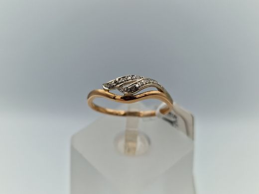 Zelta gredzens ar briljantu, 1.68 g, izm. 17.8