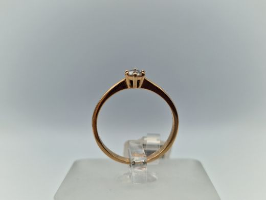 Zelta gredzens ar cirkoniju, 1.62 g, izm. 16.5