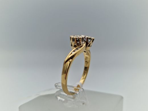 Zelta gredzens ar briljantiem, 1.98 g, izm. 16.5