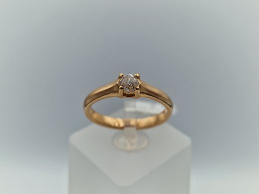 Zelta gredzens ar cirkoniju, 3.75 g, izm. 18.5